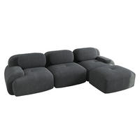 ECKSOFA 298/178/70 cm in Grau aus Cordstoff, modular und montagefrei - Grau, Textil (178/298cm) - Flora Grace