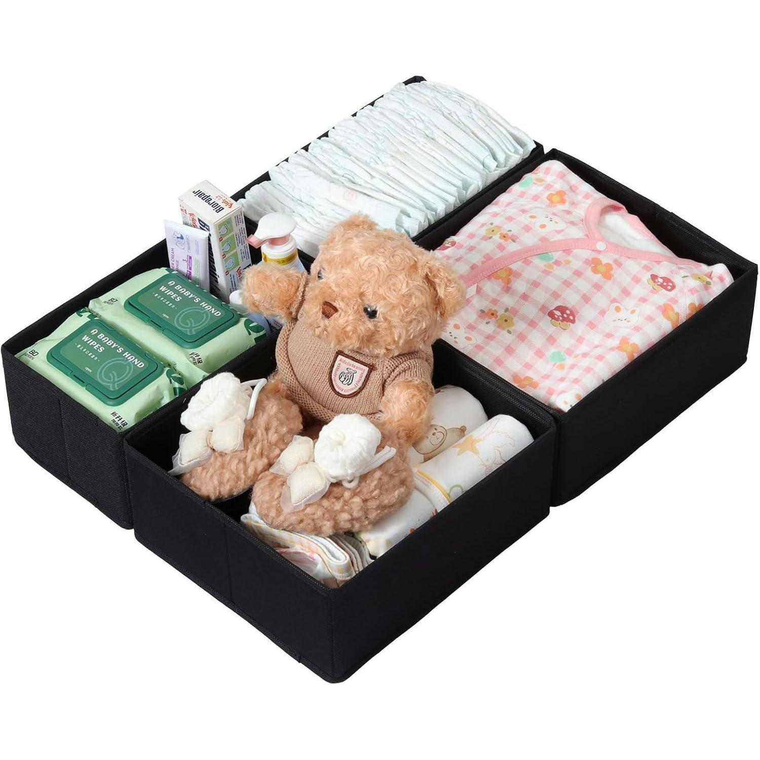SCHUBLADEN Organizer 4er Set Schwarz für PAX Kleiderschrank 50x58 cm - Schwarz, Textil (28/12/28cm)