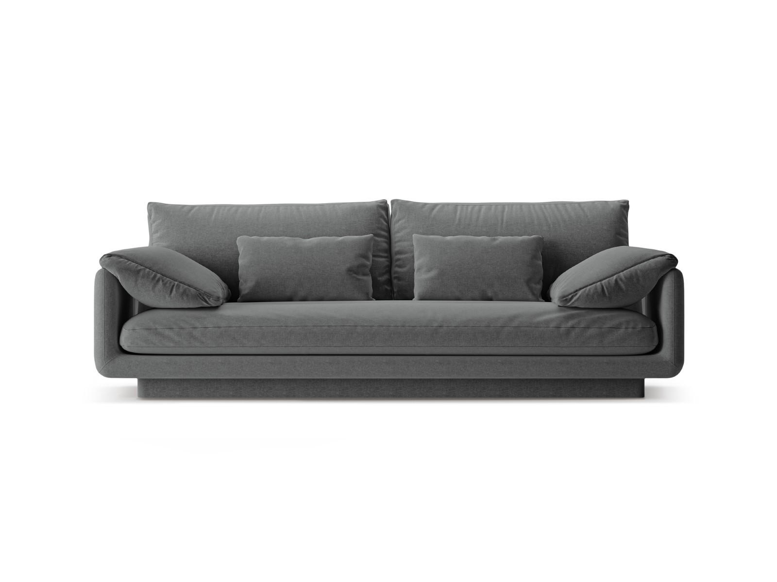 SOFA Torino aus strukturiertem Stoff dunkelgrau 3 Sitzplätze - Dunkelgrau, Textil (103/83/220cm) - Micadoni