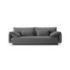 SOFA Torino aus strukturiertem Stoff dunkelgrau 3 Sitzplätze - Dunkelgrau, Textil (103/83/220cm) - Micadoni