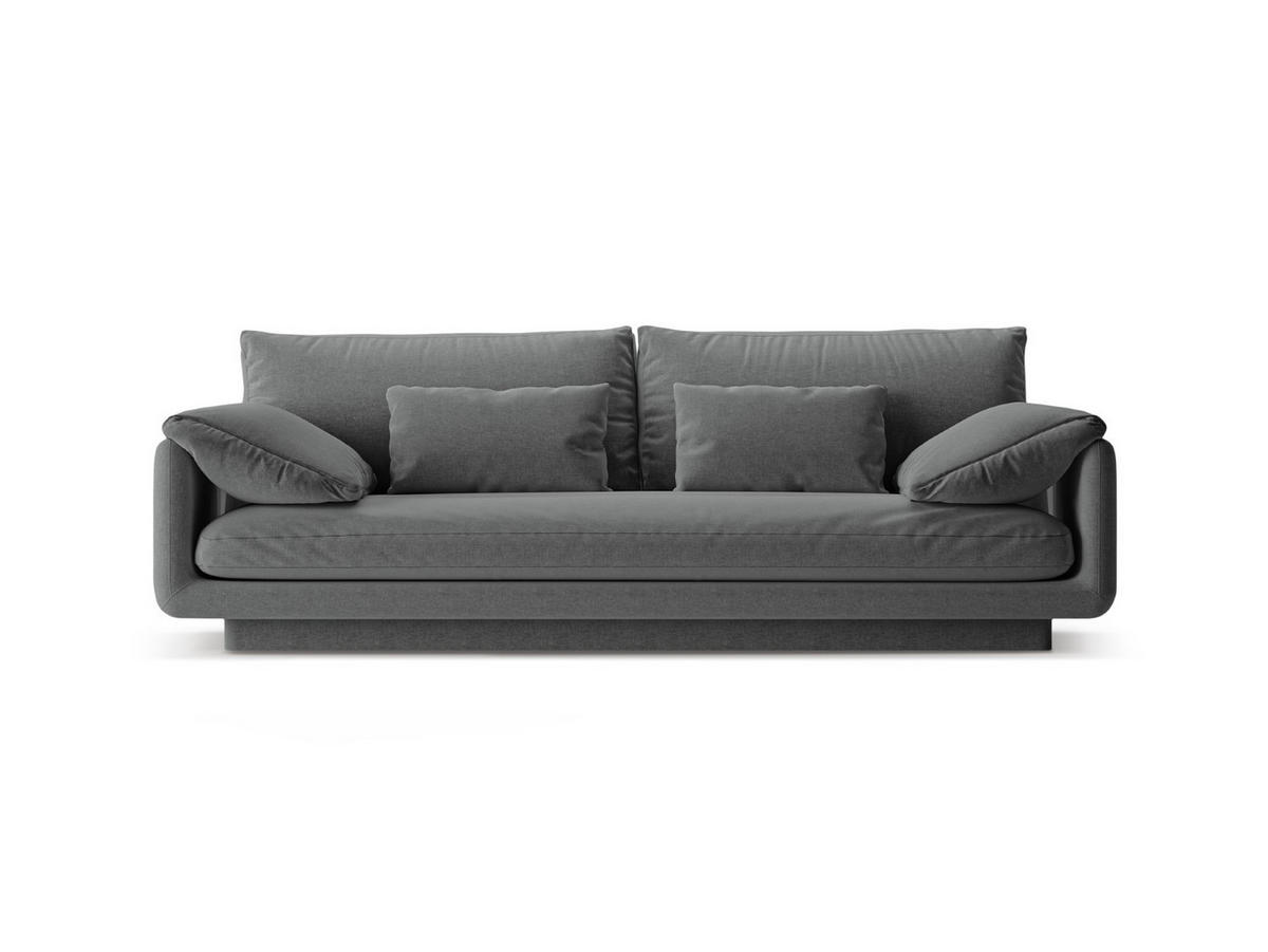 SOFA Torino aus strukturiertem Stoff dunkelgrau 3 Sitzplätze - Dunkelgrau, Textil (103/83/220cm) - Micadoni