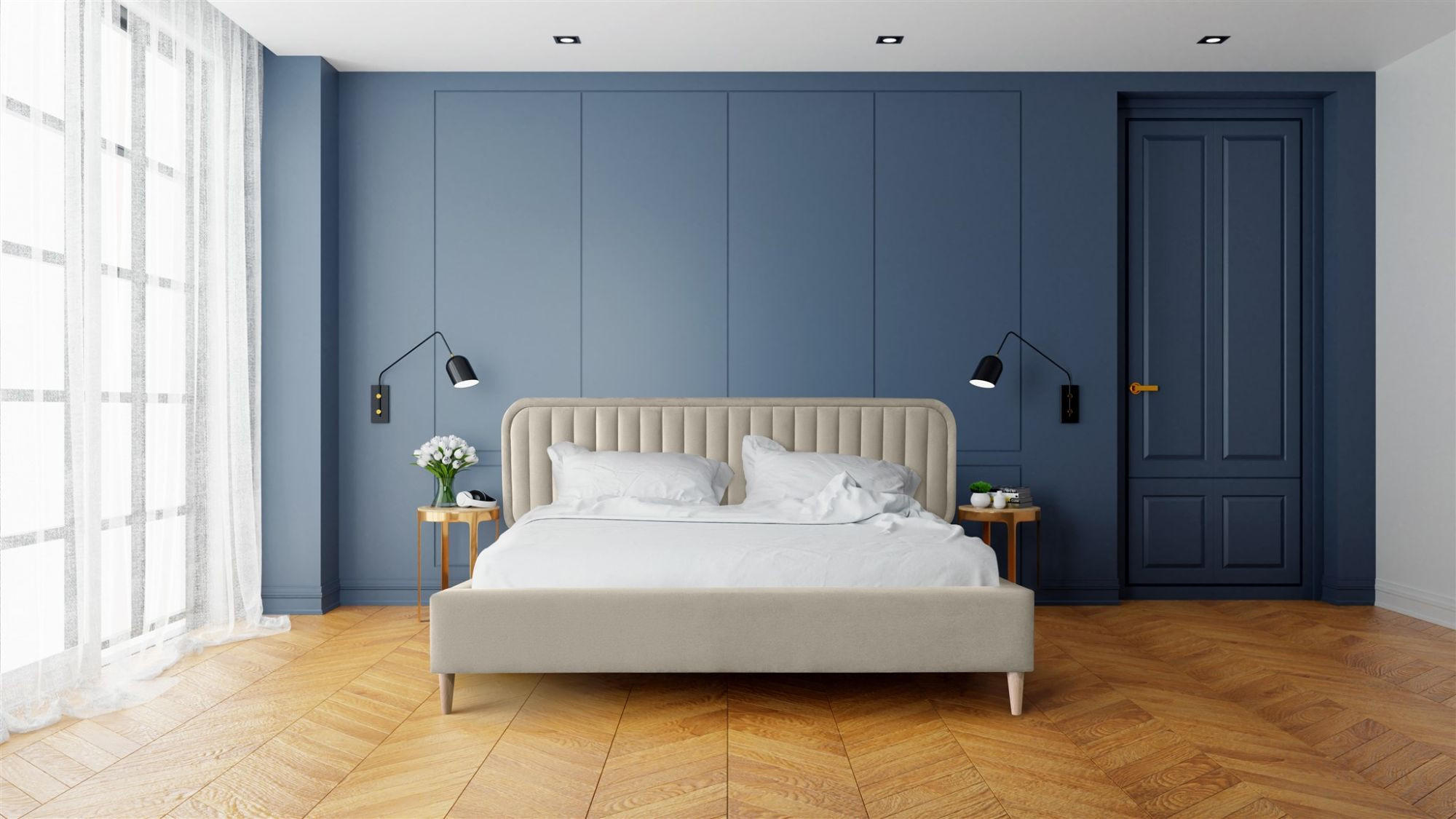 POLSTERBETT Miami In Riviera - Creme, Holzwerkstoff/Textil (140/200cm) - Fun Möbel