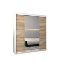 SCHWEBETÜRENSCHRANK 200/180/62 2-türig - Silberfarben/Weiß, Holz/Kunststoff (180/200/62cm) - Abiks Möbel