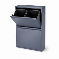 SOPKÄRL Antracit 4-fack metall 4x18 l - Antracit, Metall/Plast (60/93/25cm) - Relaxdays
