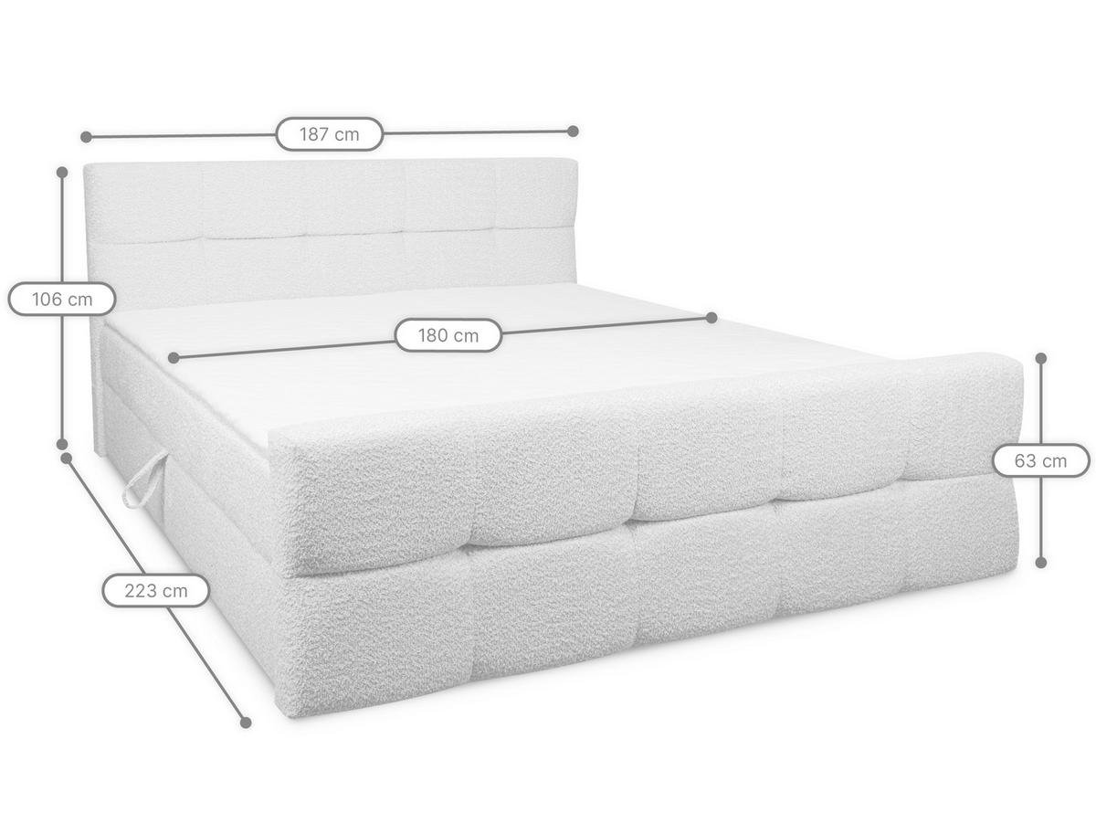 BOXBETT Modena 1 hellbeige 180/200 cm - Beige, Textil (180/200cm) - wonello