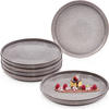 DESSERTTELLER SET KAIRO MONDGRAU - 6 teilig aus Steingut - Dunkelgrau, Keramik (27.5cm) - Sänger