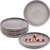 DESSERTTELLER SET KAIRO MONDGRAU - 6 teilig aus Steingut - Dunkelgrau, Keramik (27.5cm) - Sänger