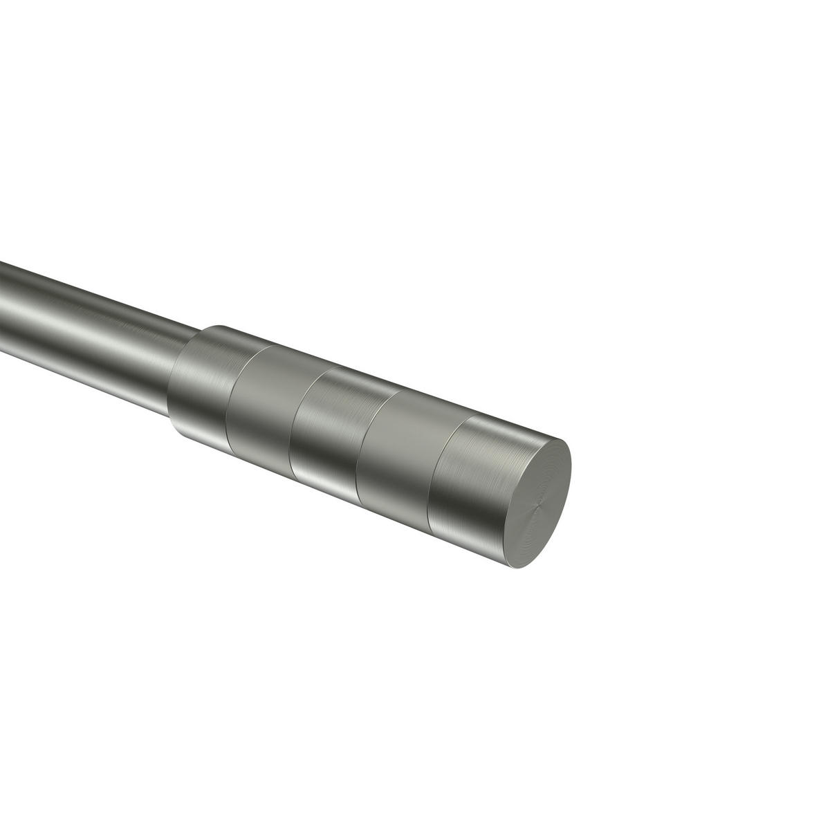 ENDSTÜCKE FÜR GARDINENSTANGEN 20 mm Ø, Mavell Edelstahl-Optik/Satin-Silber, Packung 2 Stück - Edelstahlfarben/Silberfarben, Metall (8.2/2.6/2.6cm) - INTERDECO