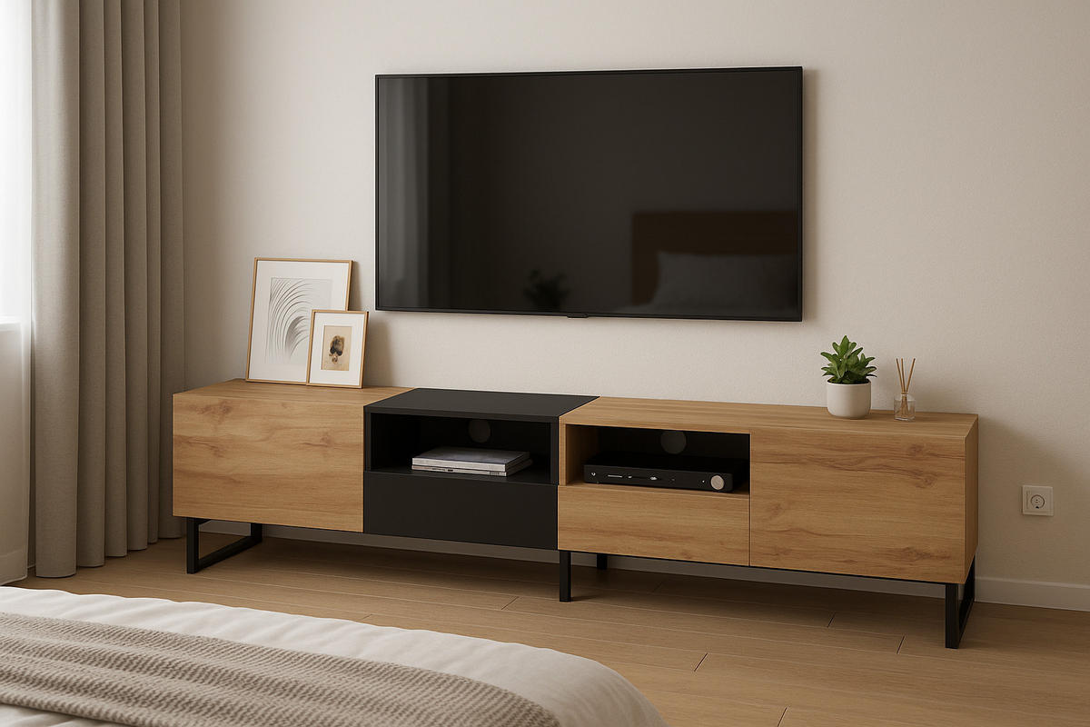 TV-SCHRANK Braun 190/38/48 cm - Braun, Holzwerkstoff (38/48/190cm) - Urban Meuble