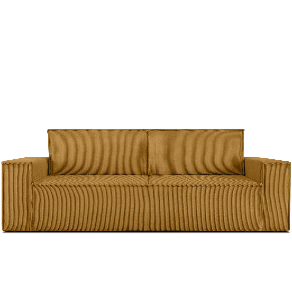 3-SITZER-SCHLAFSOFA NAPI in Pet Friendly Cord-Stoff, Gelb - Gelb/Schwarz, Textil (244/89/101cm) - KONSIMO®