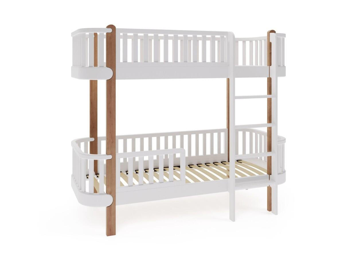 ETAGENBETT ETUDE Beige, Weiß 87x195x162 cm - Beige/Weiß, Holz - FURNLUX