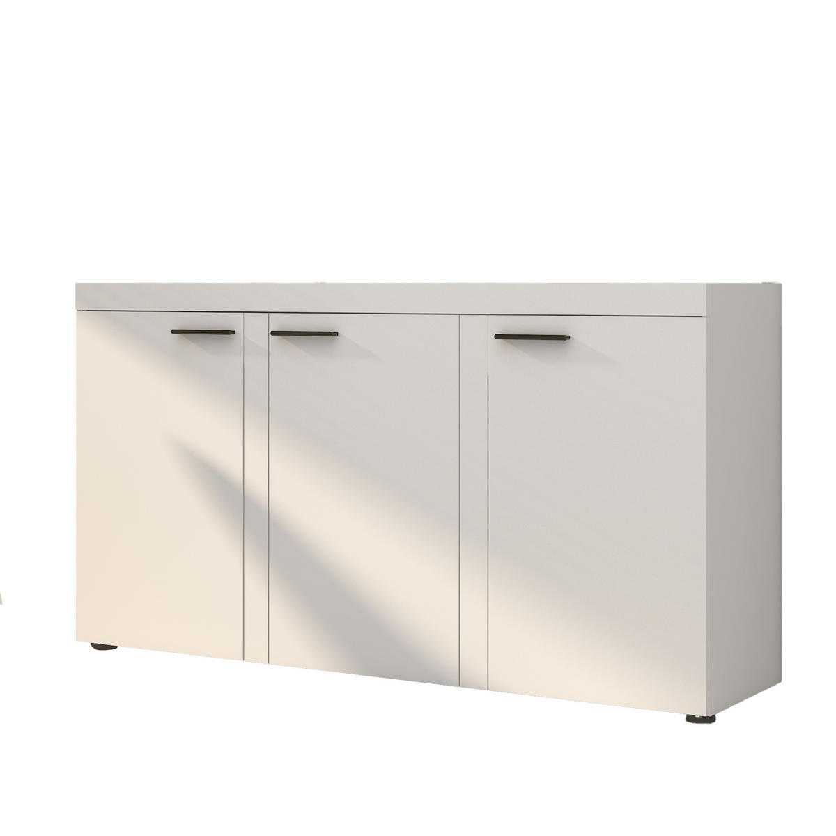 SIDEBOARD RITMO 149x40x82 cm mit 3 Türen Weiß - Weiß, Holzwerkstoff (149/82/40cm) - MASSENO