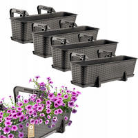 BALKONKASTEN mit Griffen, Braun, 60 cm, 4 Stk. - Braun, Kunststoff (17/60cm) - KADAX