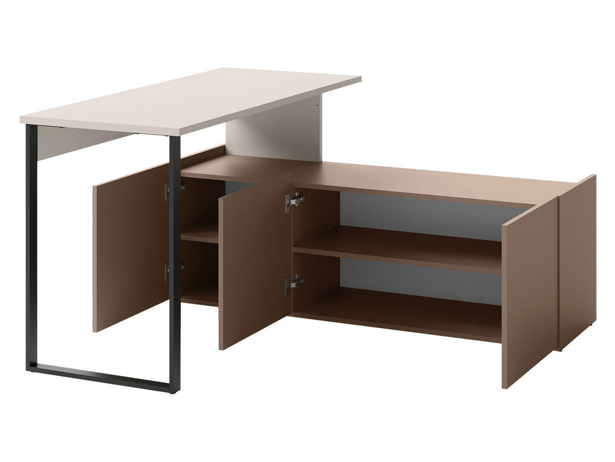 SCHREIBTISCH Sigma 3D SG10 - Kaschmir/Trüffeleichefarben, Holzwerkstoff/Metall (55/260/77cm) - MIRJAN24