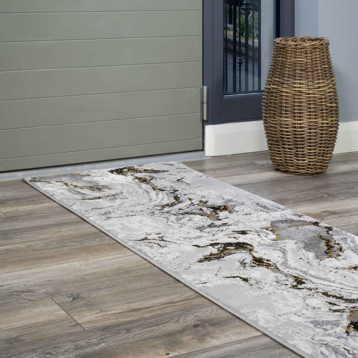 WEBTEPPICH Marmor Gold - Greige, Textil (190/280cm) - Kukoon Rugs