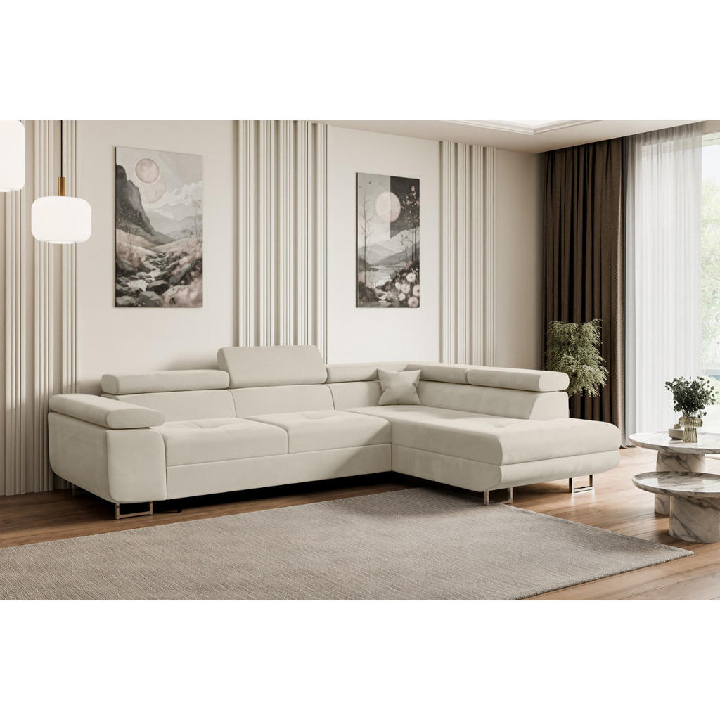 Thumbnail - Altdecor Ecksofa, Creme, Textil, 4-Sitzer, L-Form, Ottomane rechts, 272x202 cm, Wohnzimmer, Sofas & Couches, Wohnlandsch...