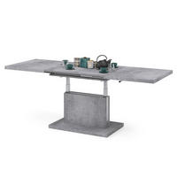 COUCHTISCH rechteckig Beton ausziehbar höhenverstellbar - Hellgrau, Holzwerkstoff (80/120/56cm) - designimpex