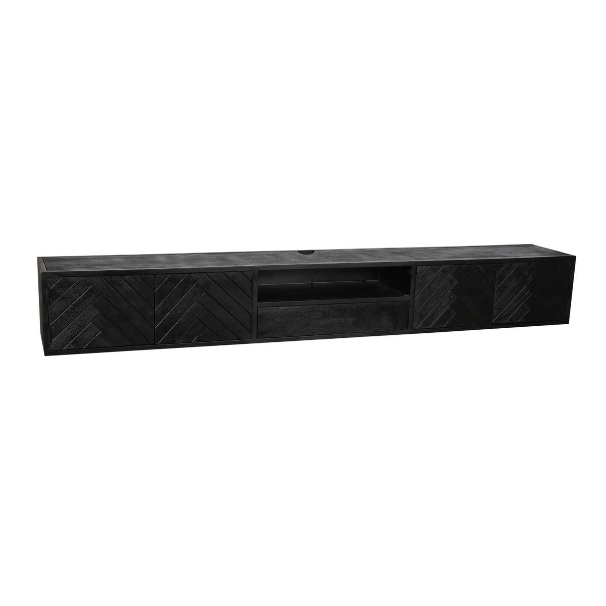 TV-MÖBEL New York Schwarz 35/280/33 cm - Schwarz, Holz (280/33/35cm) - Starfurn