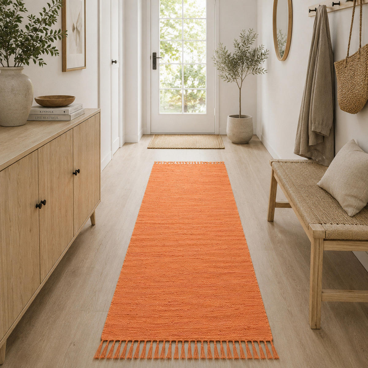 BAUMWOLLE NATUR TEPPICH LÄUFER JOLLY COTTON - Terracotta, Textil (70/250cm) - Pergamon