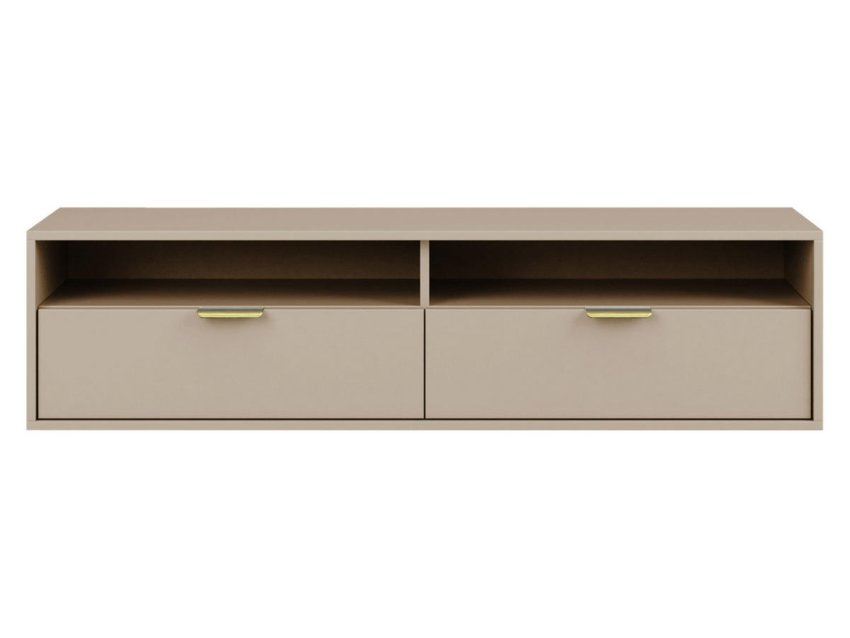 TV-LOWBOARD Queen 140 - Kaschmir/Goldfarben, Holzwerkstoff/Metall (140/35/33cm) - MIRJAN24