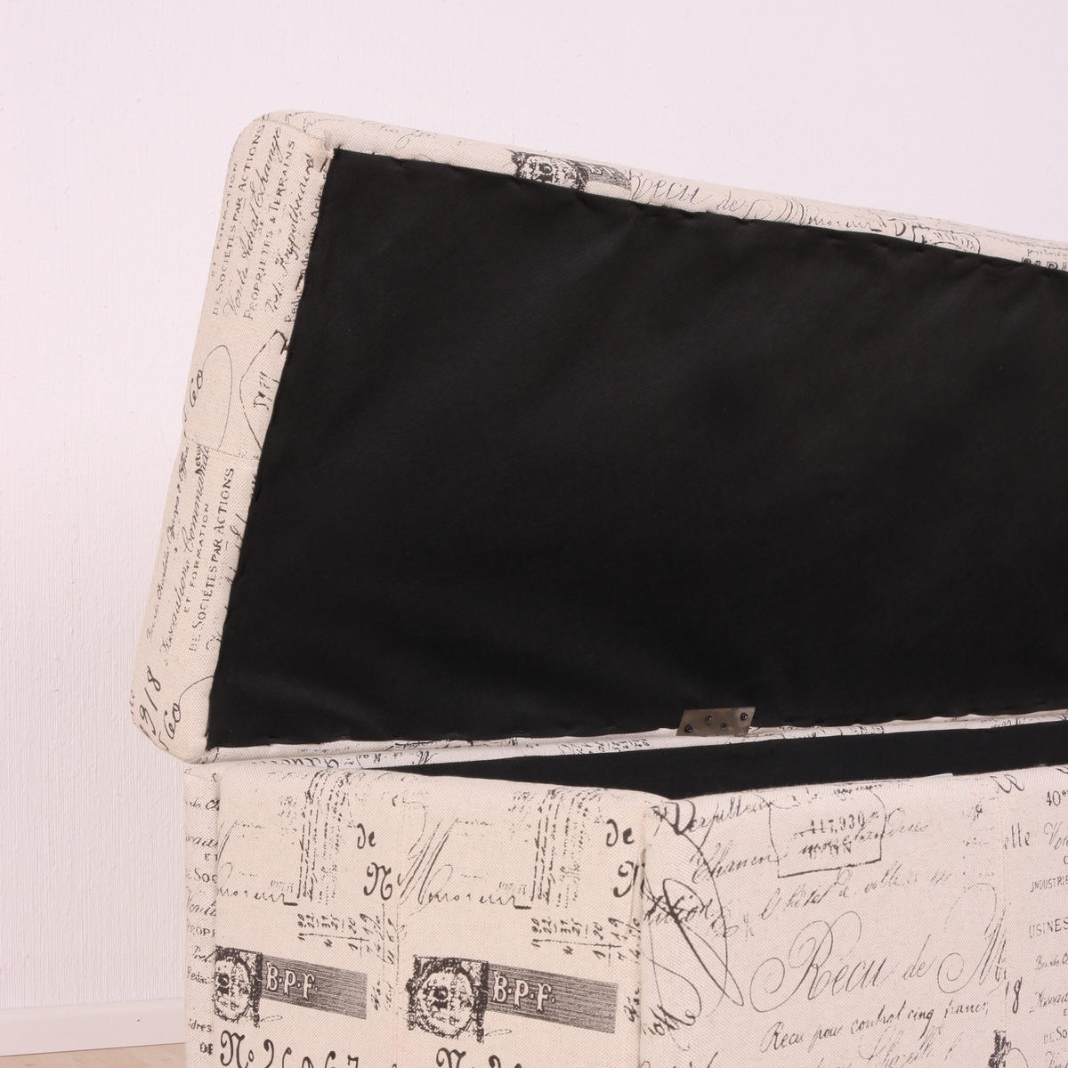 AUFBEWAHRUNGS-TRUHE Lars 45x114x45cm Stoff/Textil Schriftzug - Beige, Textil (114/45/45cm) - BERLINLODGE