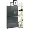 HIGHBOARD Cuba Türen in Grau Hochglanz - Grau, Holzwerkstoff (79/105.5/35.5cm) - Vladon