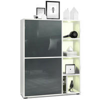 HIGHBOARD Cuba Türen in Grau Hochglanz - Grau, Holzwerkstoff (79/105.5/35.5cm) - Vladon