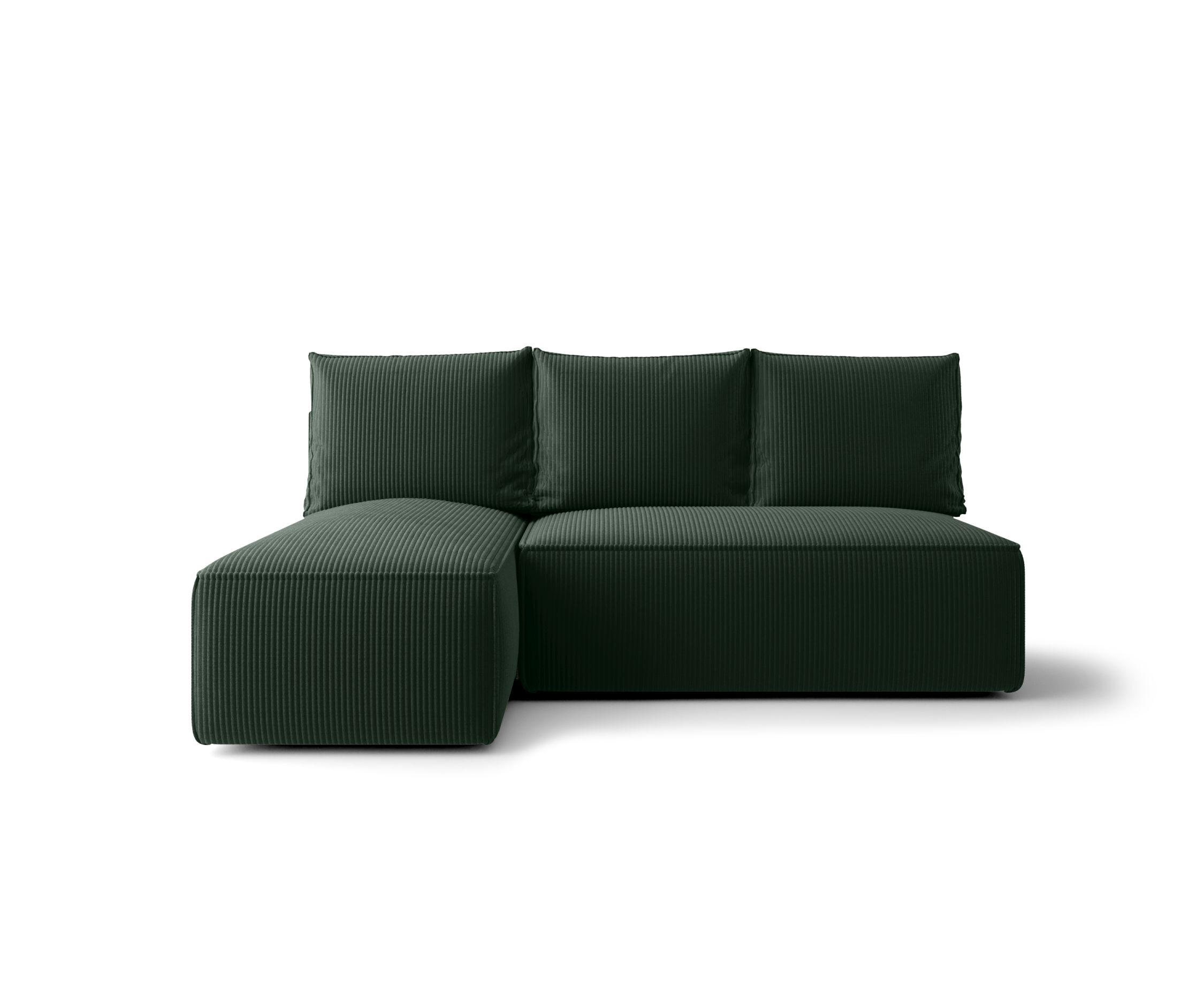ECKSOFA mit Schlaffunktion SAVIO MINI Poso 14 Links - Dunkelgrün, Textil (200/140cm) - Bedante