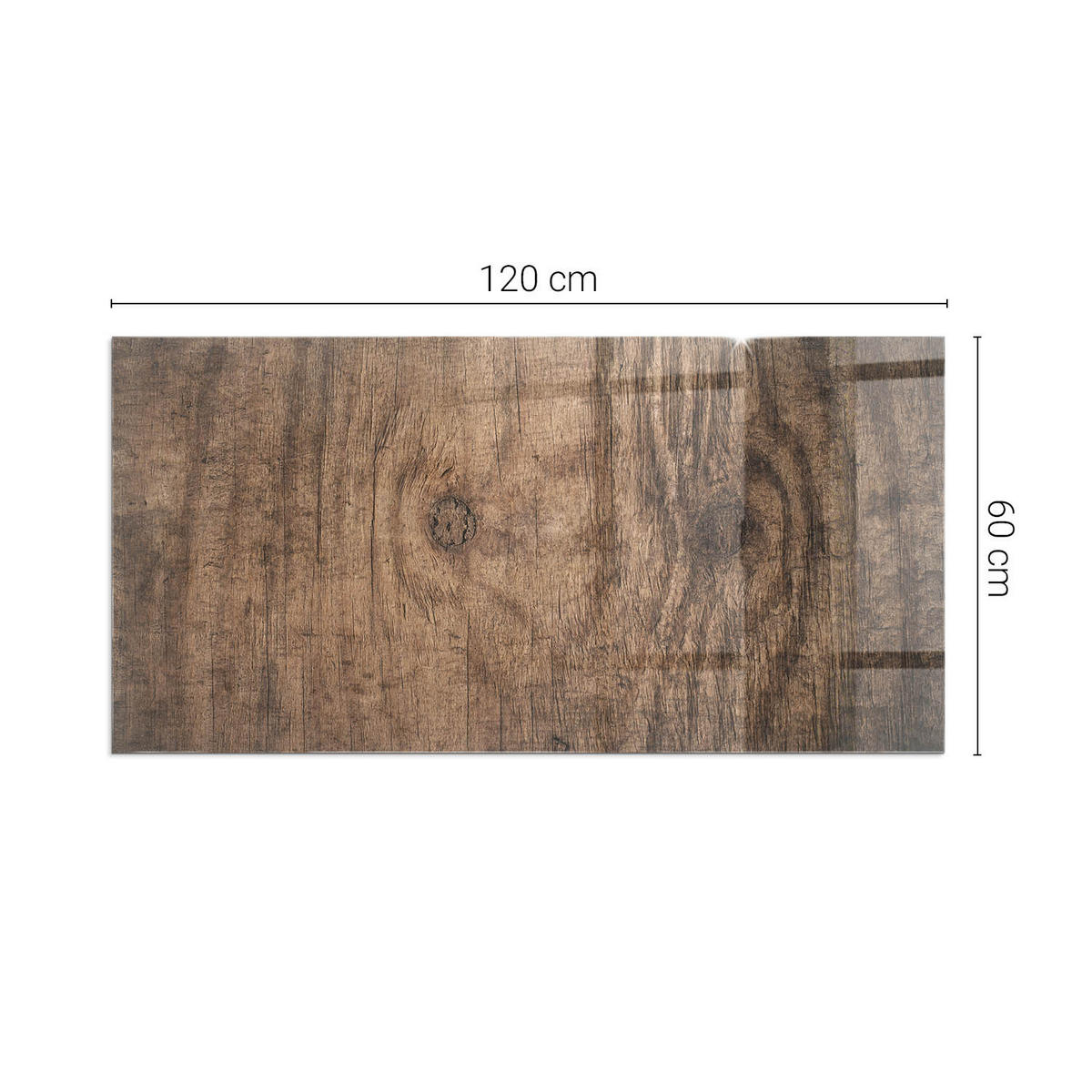 GLASPLATTE für Kamin 120x60 cm - Braun, Glas (120/60/0.4cm) - TULUP