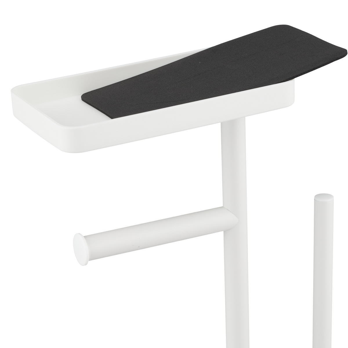 WC-GARNITUR - Weiß, Kunststoff/Metall (29/65.5/11.5cm) - Relaxdays