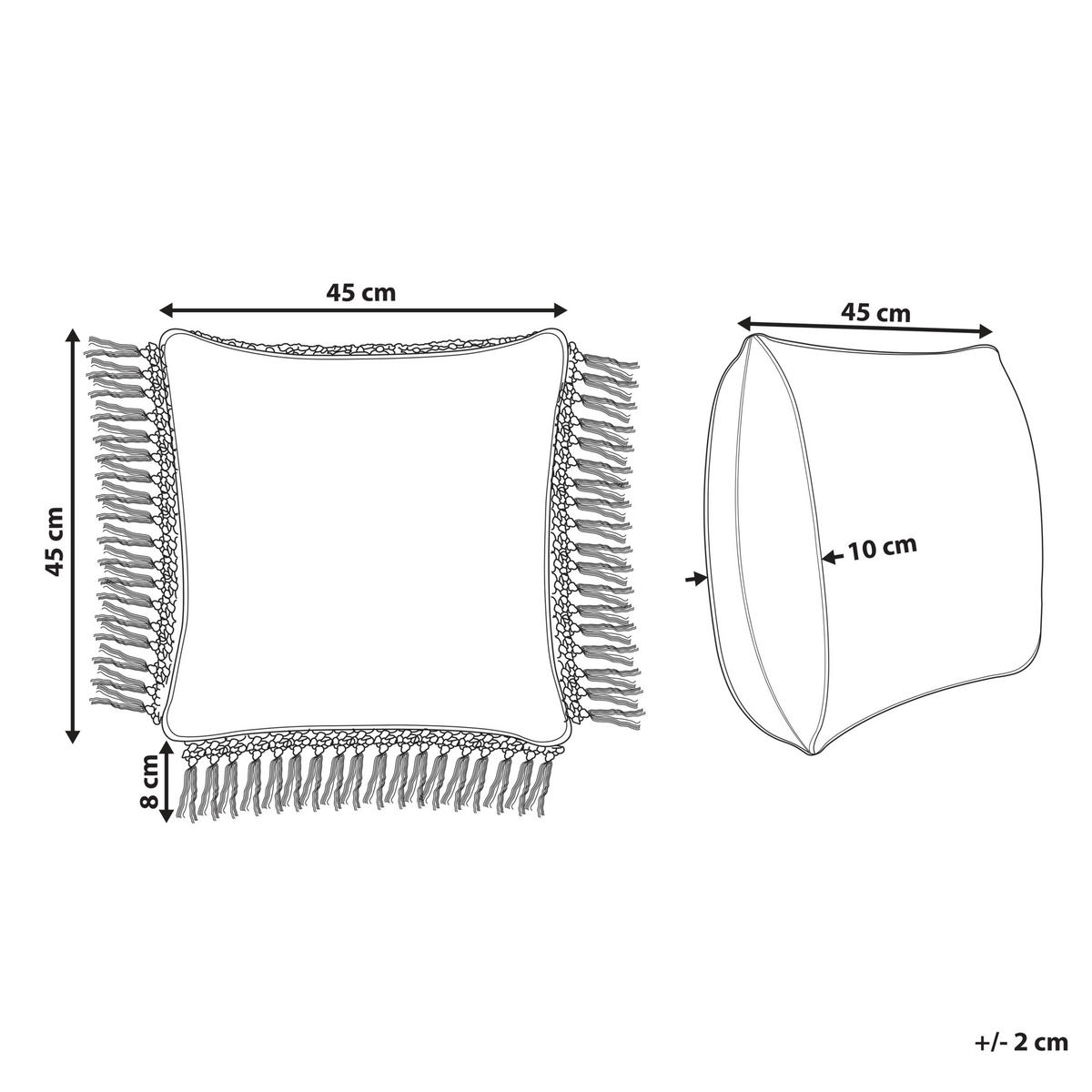 DEKOKISSEN Weiß 45/45 cm Pallida - Weiß, Naturmaterialien/Textil (45/45cm) - Beliani