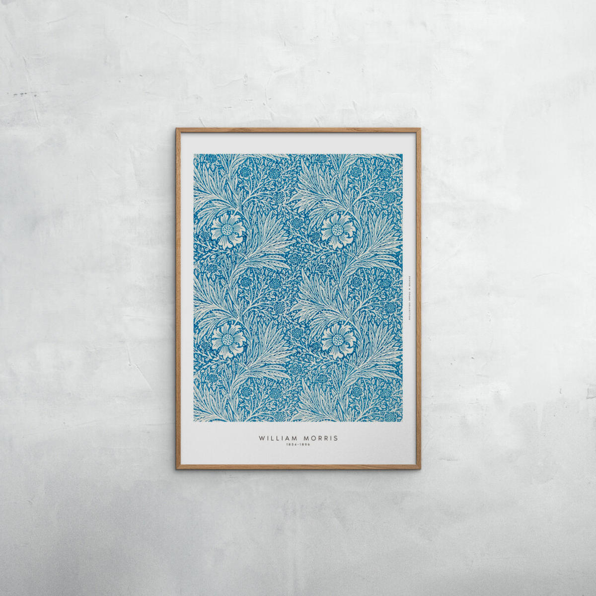 POSTER mit Rahmen William Morris - Blues - Blau/Eichefarben, Holz/Papier (70/100cm) - Poster&Frame