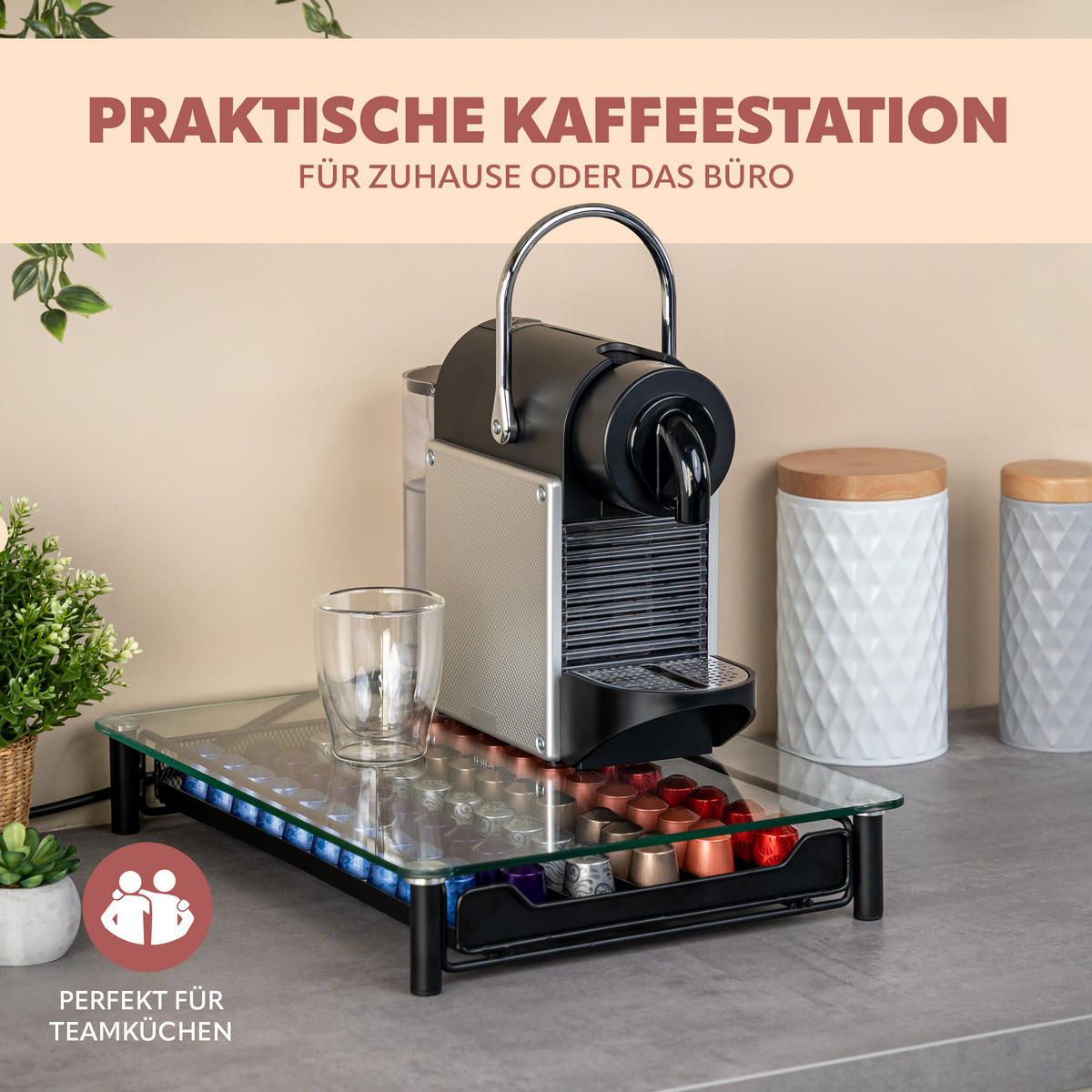 KAFFEEKAPSEL-BOX, für Nespresso, transparent - Transparent, Metall (31/7/40.5cm) - bremermann