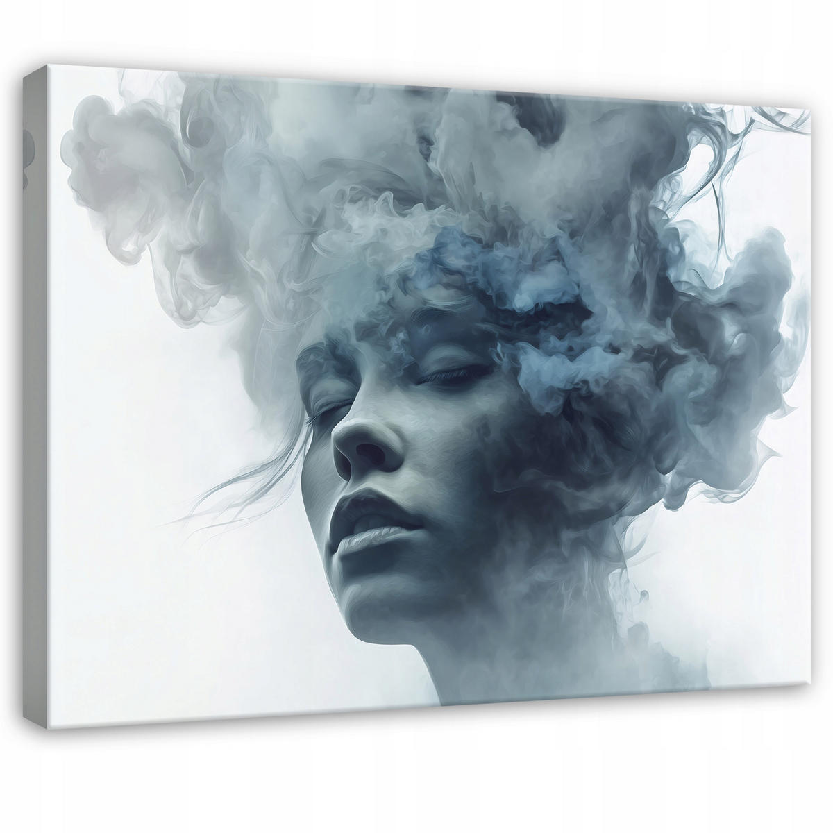 LEINWANDBILD Frau Abstraktion Blau 60x40 cm - Multicolor, Holzwerkstoff (60/40cm) - Wallarena