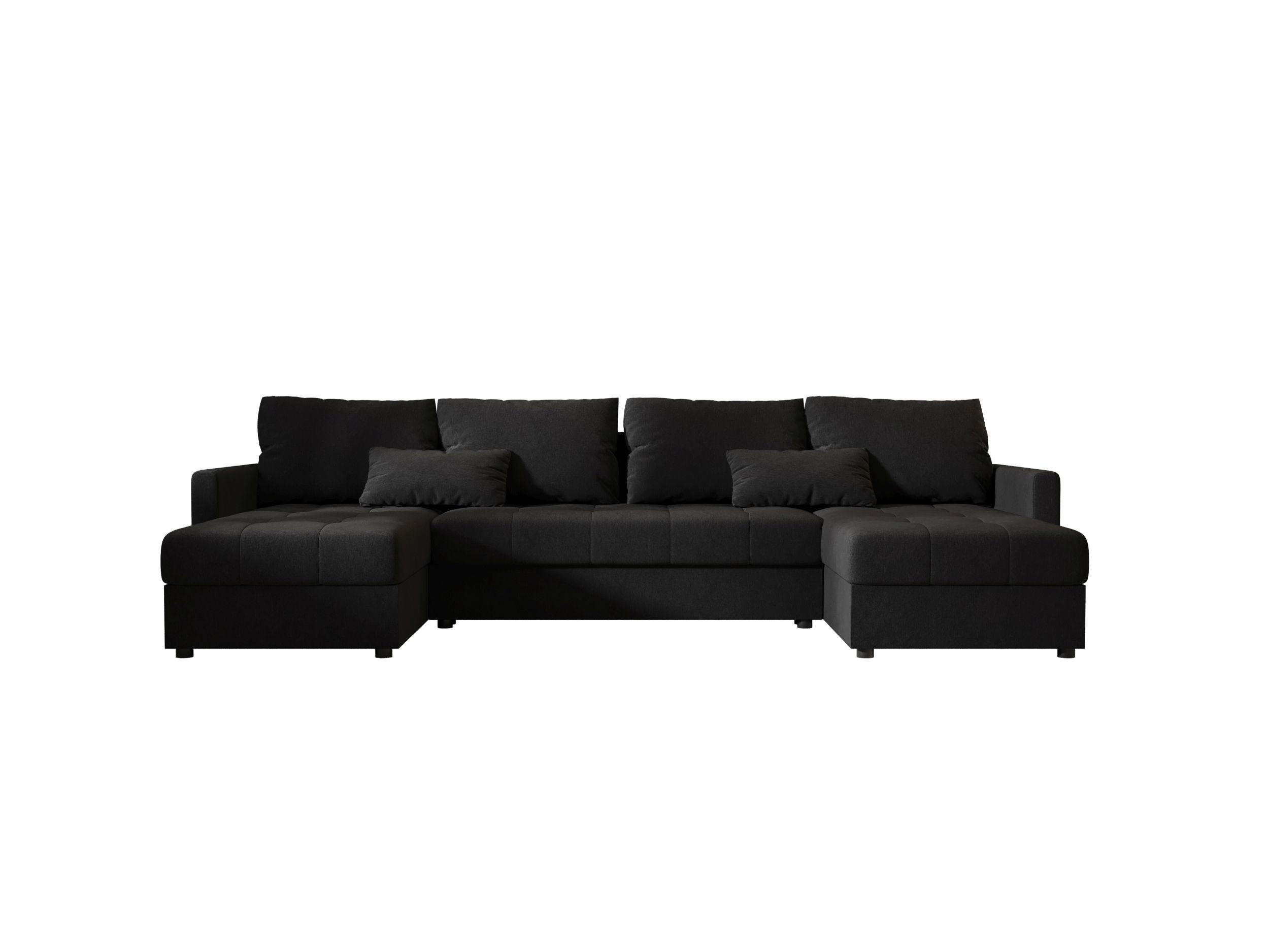 ECKSOFA MOS U BIS Cosmic 100 mit Schlaffunktion - Schwarz, Textil (285/85/140cm) - Bedante