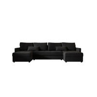 ECKSOFA MOS U BIS Cosmic 100 mit Schlaffunktion - Schwarz, Textil (285/85/140cm) - Bedante