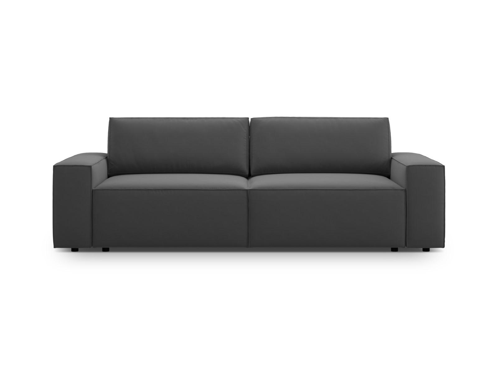 SOFA ausklappbar mit Bettkasten Jodie aus Samt grau 3 Sitzplätze - Grau, Textil (107/86/247cm) - Micadoni