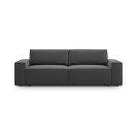 SOFA ausklappbar mit Bettkasten Jodie aus Samt grau 3 Sitzplätze - Grau, Textil (107/86/247cm) - Micadoni