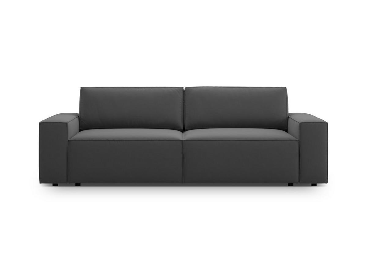 SOFA ausklappbar mit Bettkasten Jodie aus Samt grau 3 Sitzplätze - Grau, Textil (107/86/247cm) - Micadoni