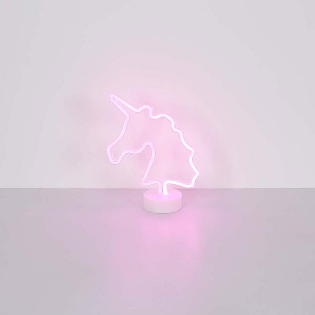 LED TISCHLEUCHTE Einhorn Weiß - Weiß, Kunststoff (20/10/28.5cm) - Globo Lighting