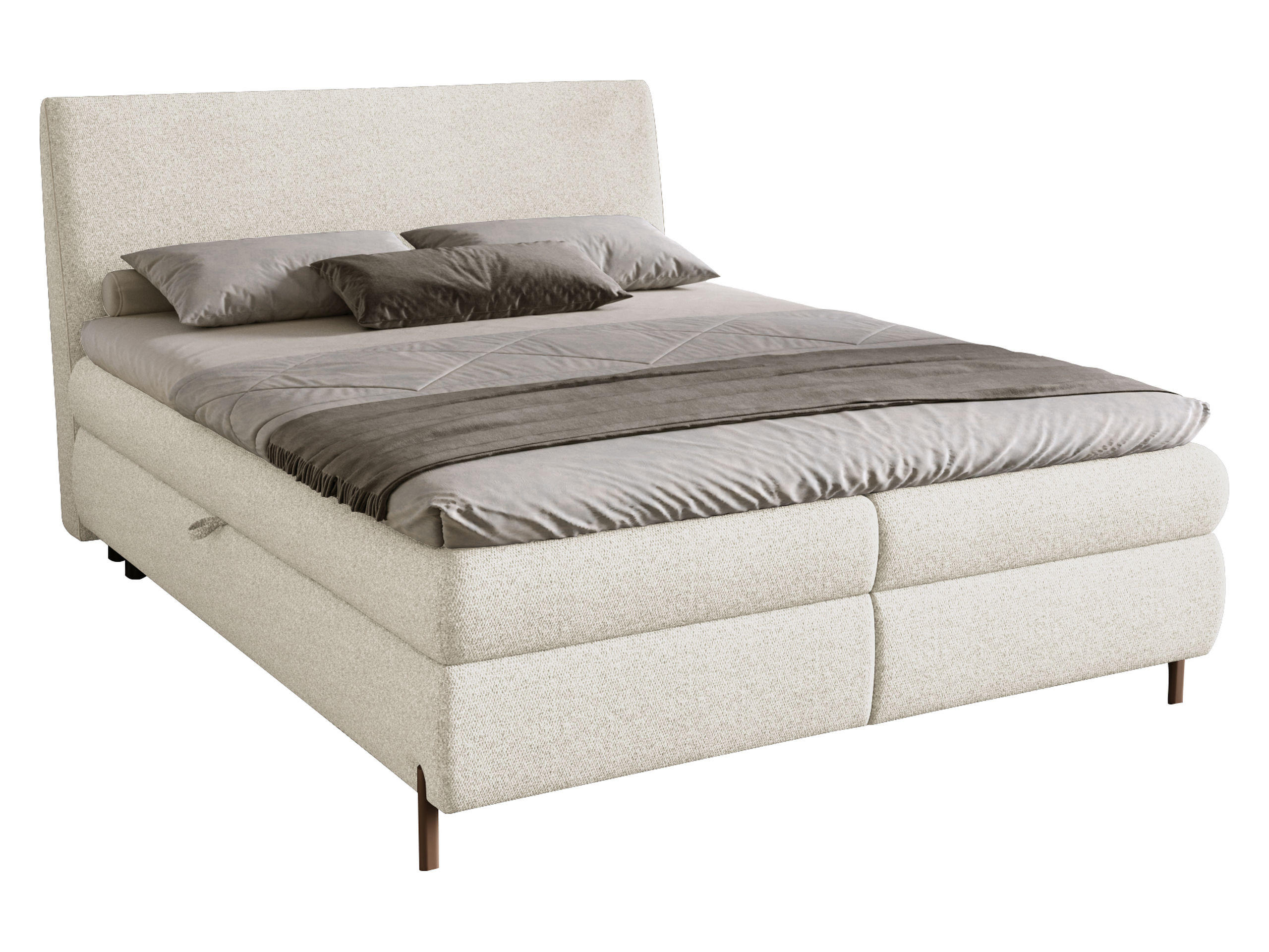 BOXBETT Evia - H3 - Creme/Braun, Holzwerkstoff/Textil (160/200cm) - MIRJAN24
