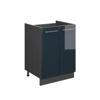 SPODNÁ SKRINKA POD DREZ Fame-Line, Tmavo modrá vysoký lesk/antracitová, 60 cm - tmavomodrá/antracitová, kompozitné drevo (60/82/51.6cm) - Vicco