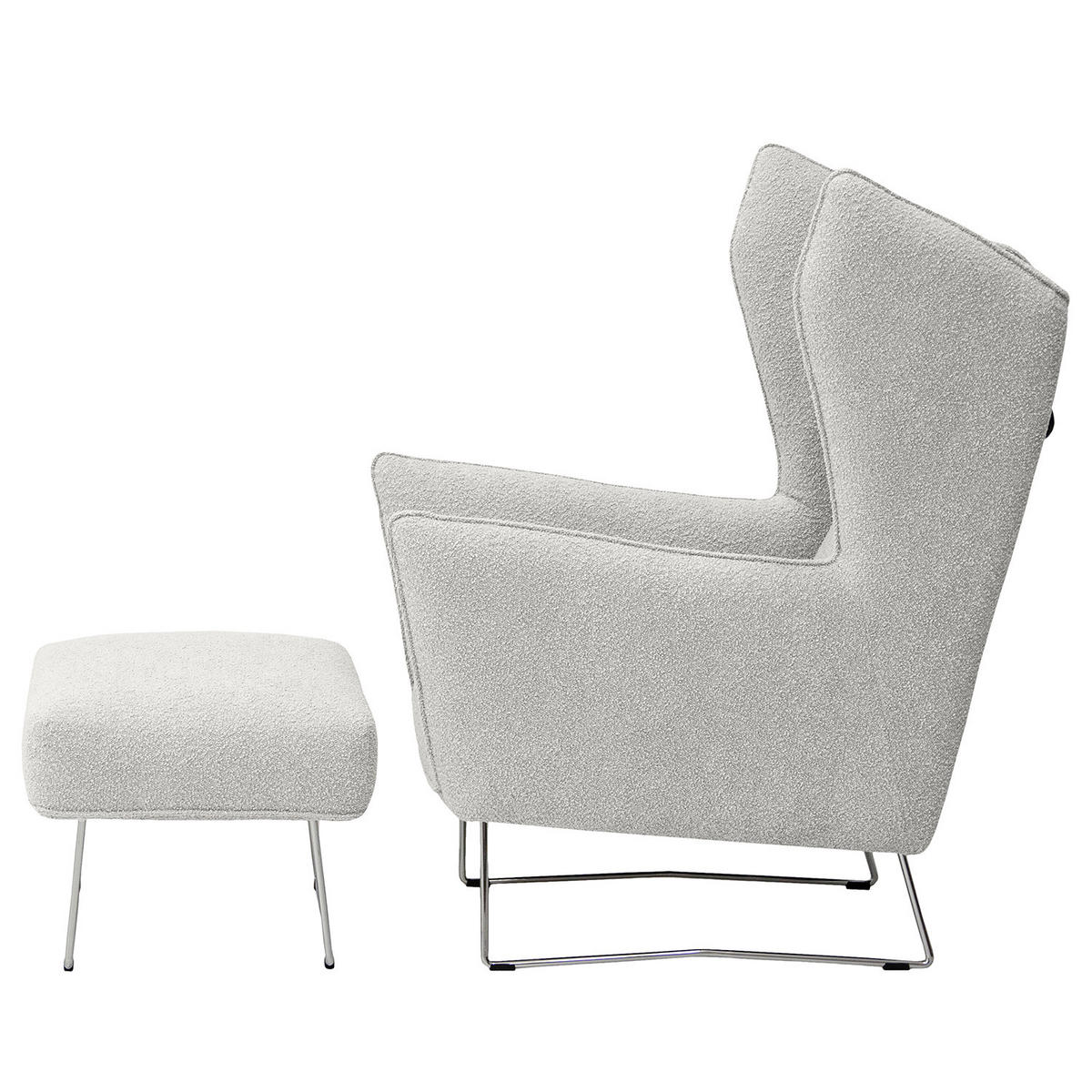 SESSEL - Chromfarben/Hellgrau, Textil/Metall (80/112/92cm) - home24