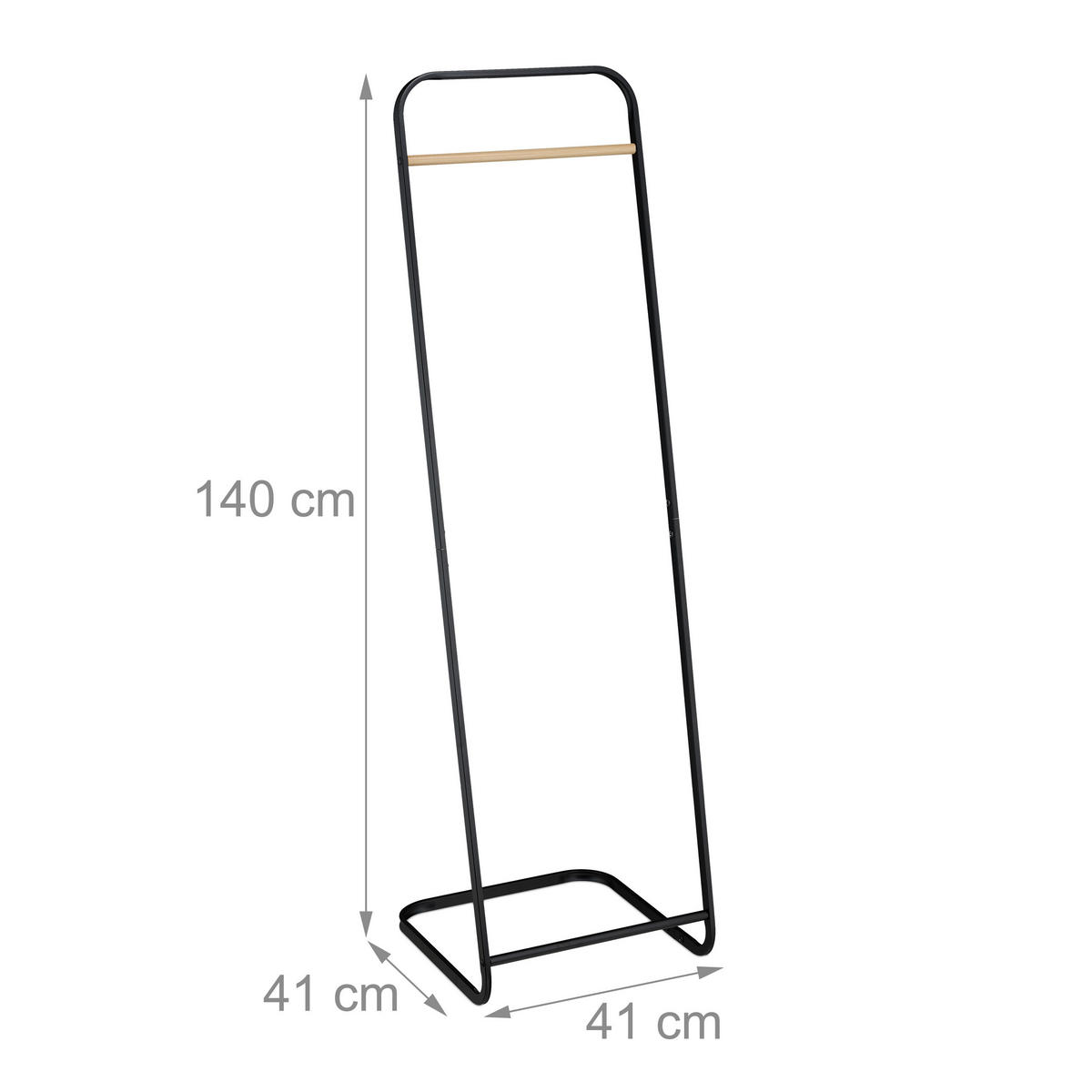 KLEIDERSTÄNDER - Schwarz, Metall (41/140/41cm) - Relaxdays