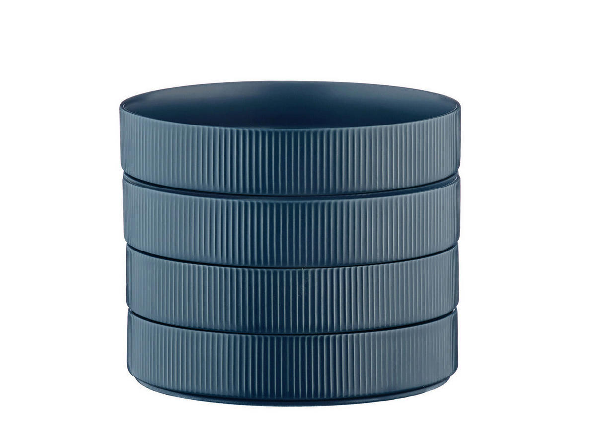 SUPPENTELLER Scandi Ø21,5cm - 4er-Set - Marineblau - Blau, Keramik (21.5cm) - Björn