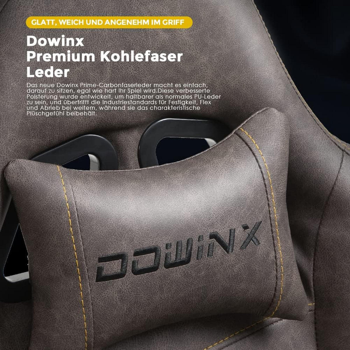 GAMING-STUHL Ergonomisch Verstellbarer 90°-170° Für Homeoffice/Gaming - Braun, Leder (60/115/60cm)