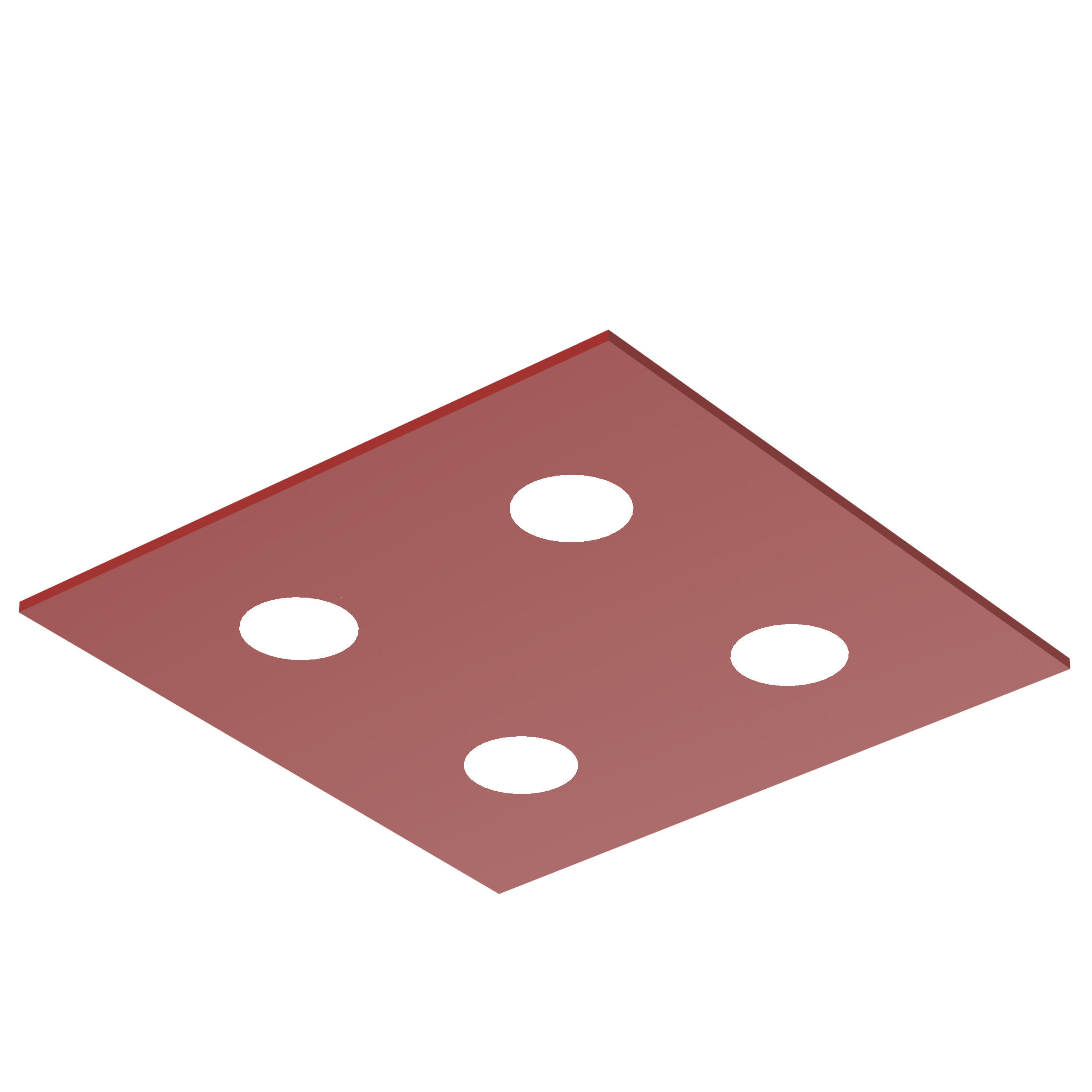 DECKENLEUCHTE - Rot, Metall (40/40/4cm) - Lumicom