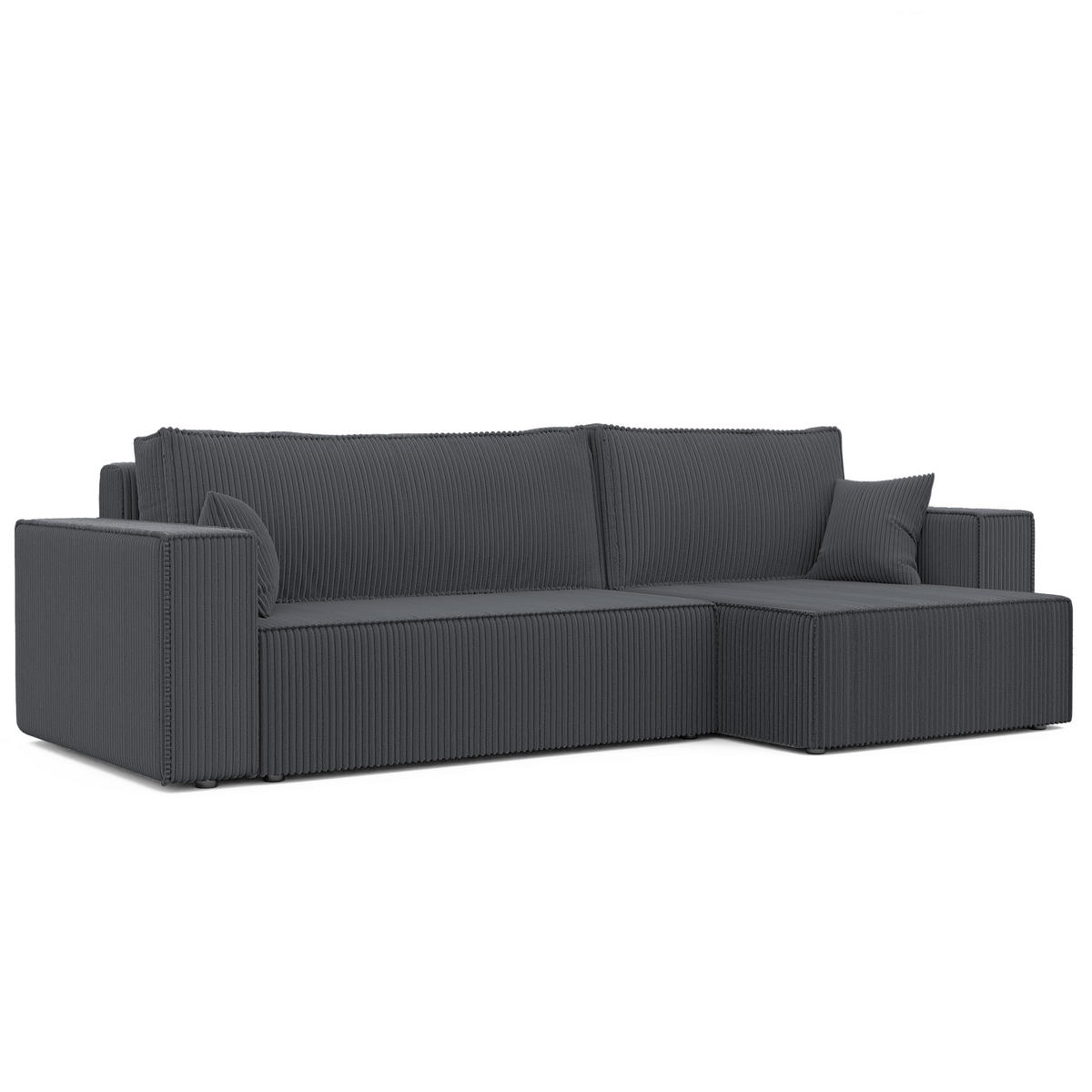 ECKSOFA mit Schlaffunktion und Bettkasten, Grau - Grau, Holzwerkstoff/Textil (145/276cm) - Idohome