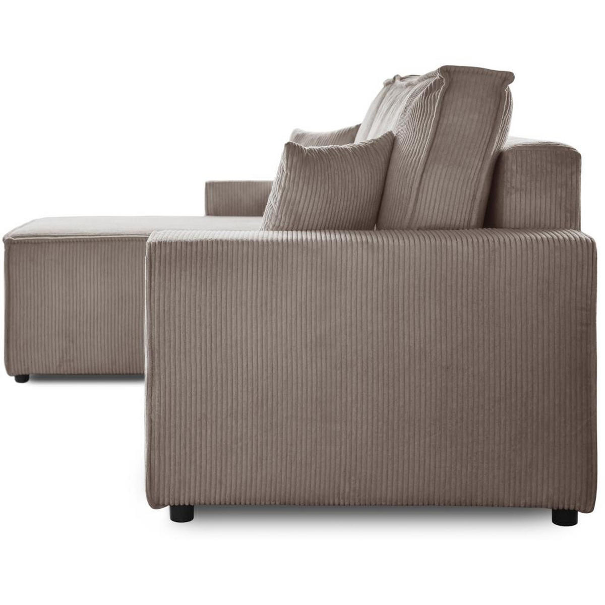ECKSCHLAFSOFA mit Schlaffunktion Hektor cappuccino - Schwarz/Cappuccino, Kunststoff/Textil (247/152cm) - Beautysofa