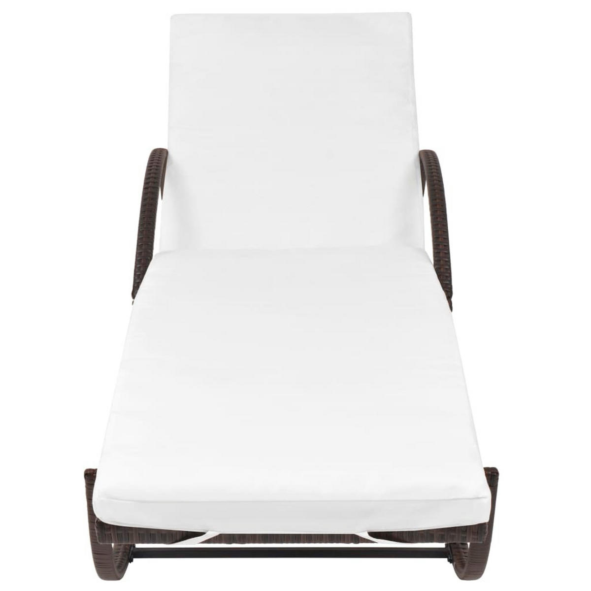 SONNENLIEGE mit Auflage & Tisch Poly Rattan Braun - Braun, Kunststoff (65/56/193cm) - furnicato